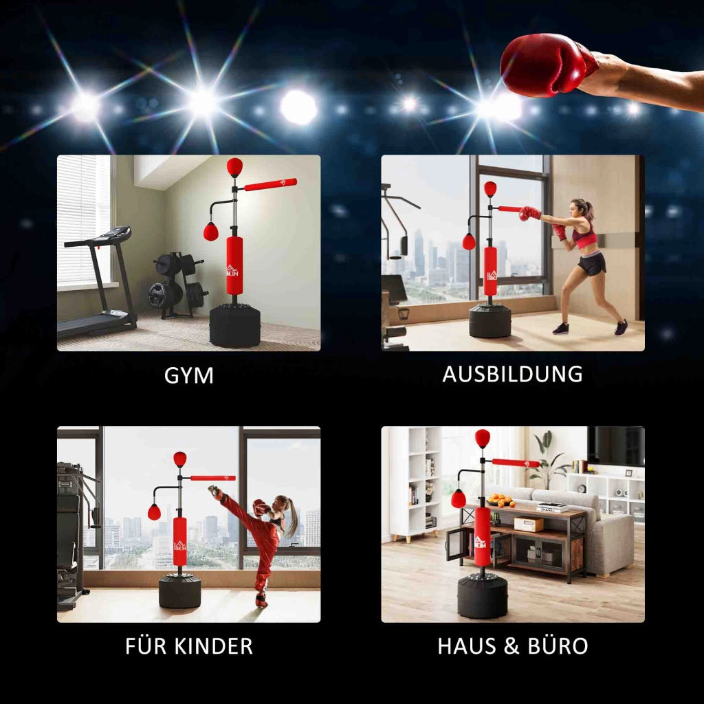 Supporto per sacco da boxe regolabile in altezza ¨C Minimal ¨C 160-230 cm, rosso