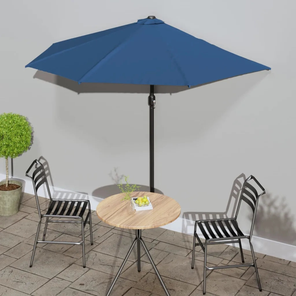 Ombrellone Balcone Palo in Alluminio Blu 270x144x222 cm a Metà 312501