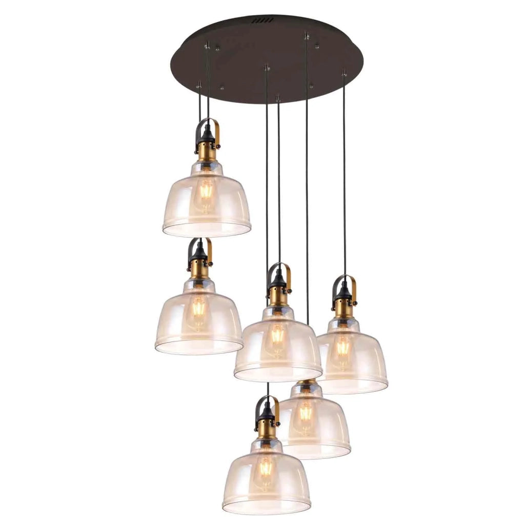 LÚZETE - LAMPADA DA SOFFITTO 6 LUCI FEBBRAIO CRISTALLO CHAMPAGNE E27