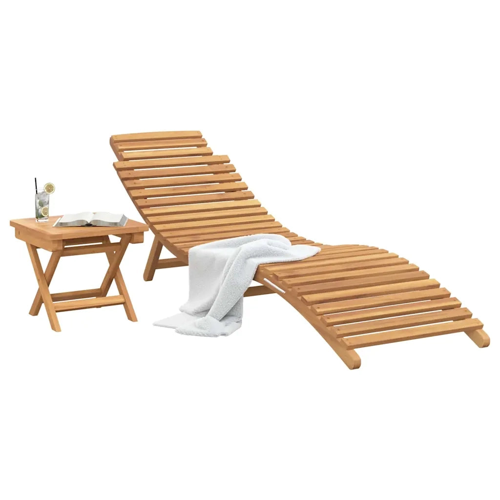 Lettino da sole 2 pcs Marrone Legno di teak solido 42008388