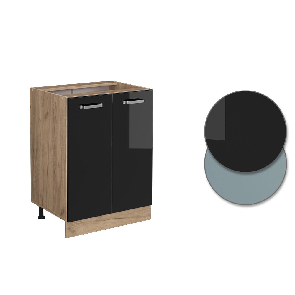 Vicco Mobiletto base cucina Nero lucido 60 cm , PL Antracite