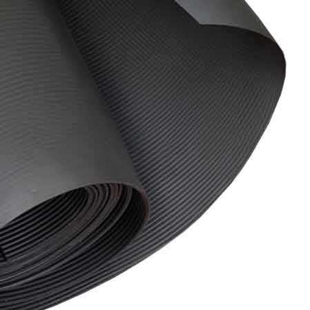 TAPPETO IN GOMMA 1000 RIGHE CARDINALE H.cm 120x10 mt - Spess.3 mm - Col. Nero - 12 mq- CARDINALE