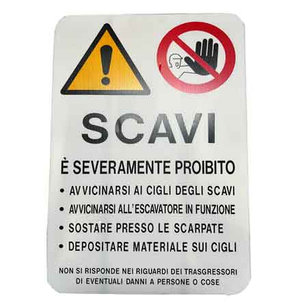 CARTELLO 'ATTENZIONE SCAVI' 60x40 cm - 10 pezzi