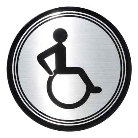 ETICHETTA TONDA 'TOILETTE DISABILI' - 5 pezzi