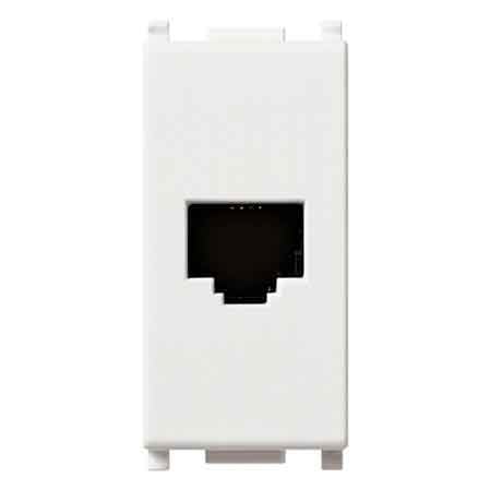 PRESA TELEFONICA RJ11 'PLANA' VIMAR Plug 6/4 - Col. Bianco - VIMAR
