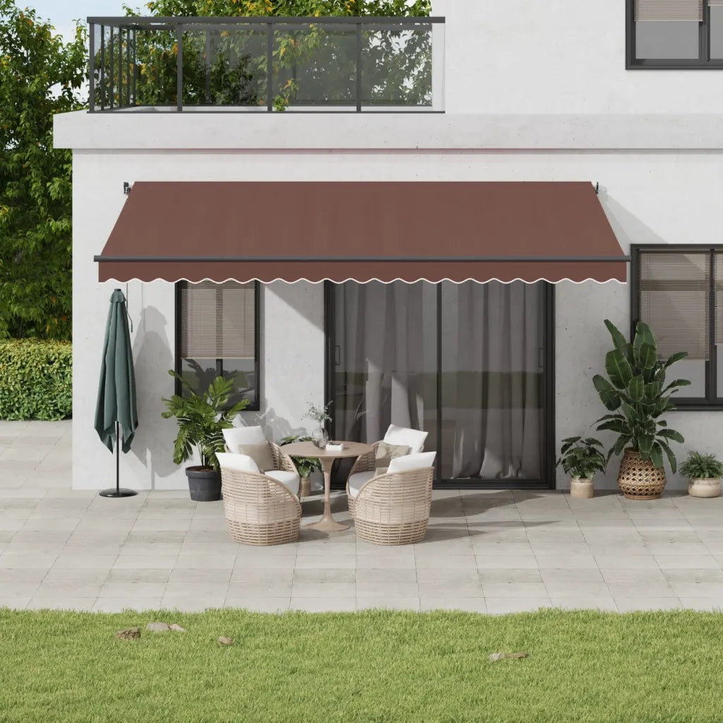 Tenda da Sole Retrattile Automatica con LED Marrone 500x350 cm 3215414