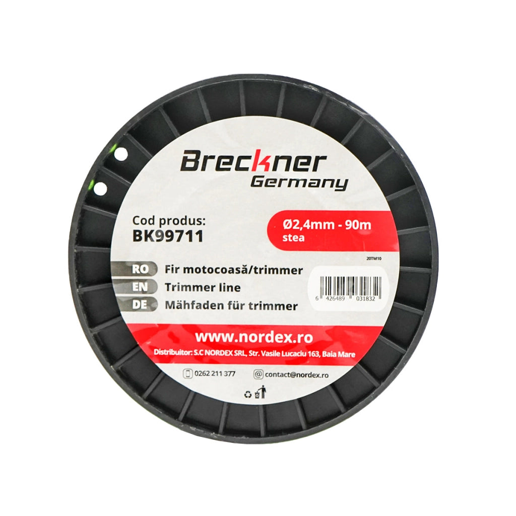 Filo a stella per decespugliatore, 2,4 mm x 90 m Breckner Germany