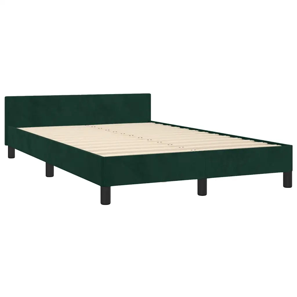Letto matrimoniale | Letto per adulti | Giroletto senza Materasso Verde Scuro 120x190 cm Velluto