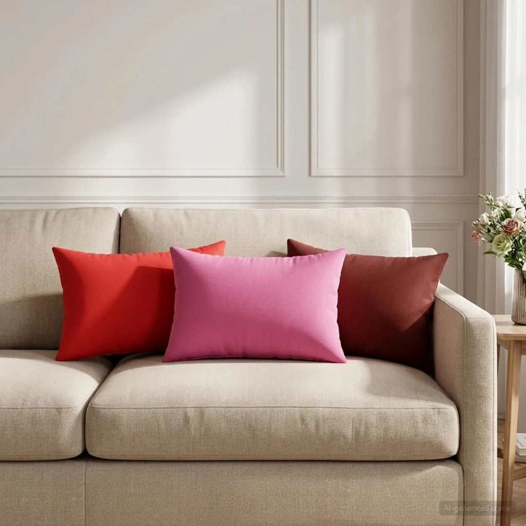 Federa 2 pcs HEERLEN Rosa 30 x 50 cm Poliestere 907843