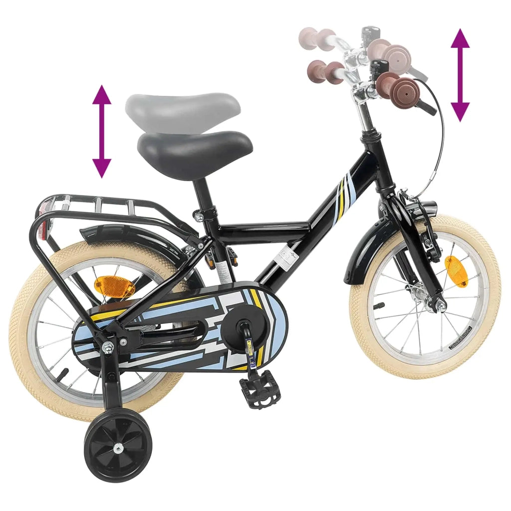 Bicicletta per Bambini 12 Pollici per bambini di 2-4 anni Nero 42009483