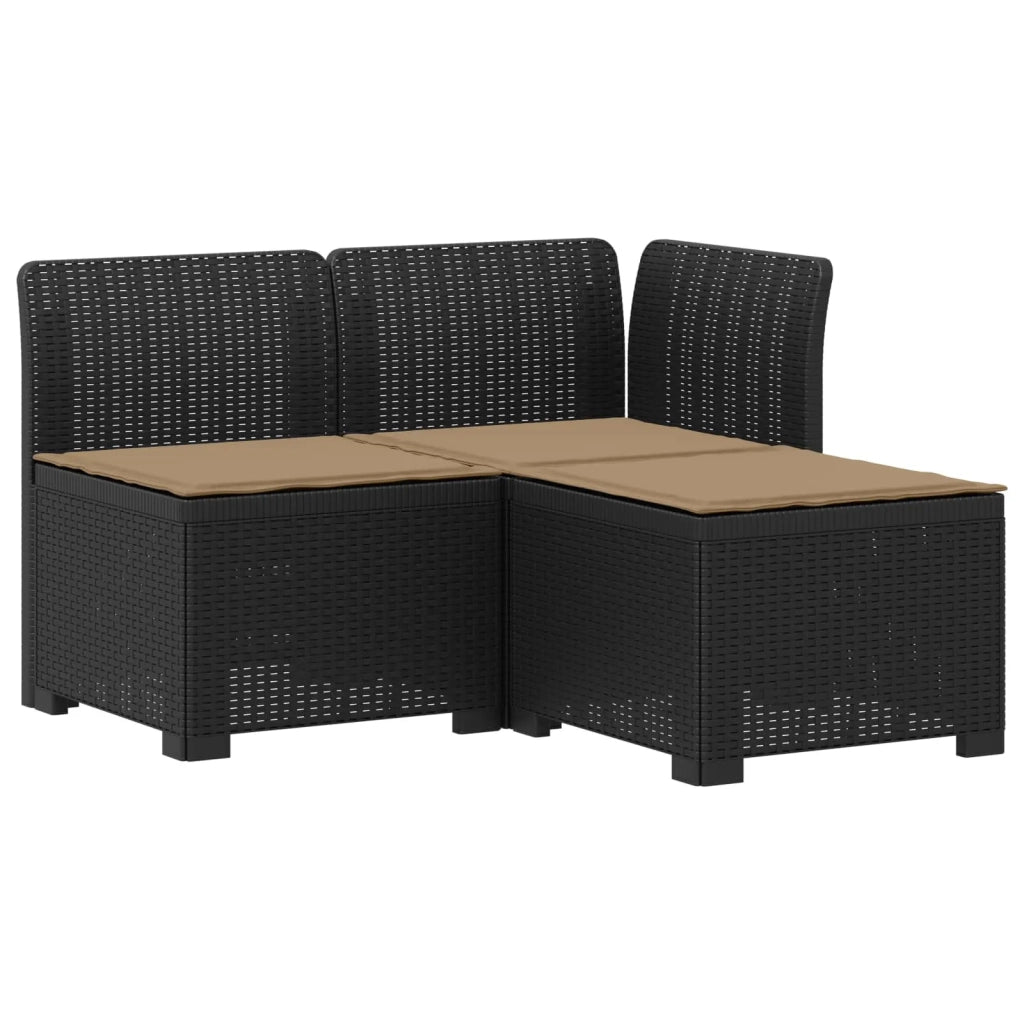 Divano da giardino 3 posti con cuscini in look rattan PP 8011890