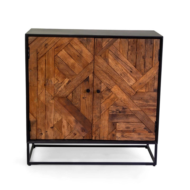 Mobile Legno Jaipur Naturale Top Nero Cm 85x38h85