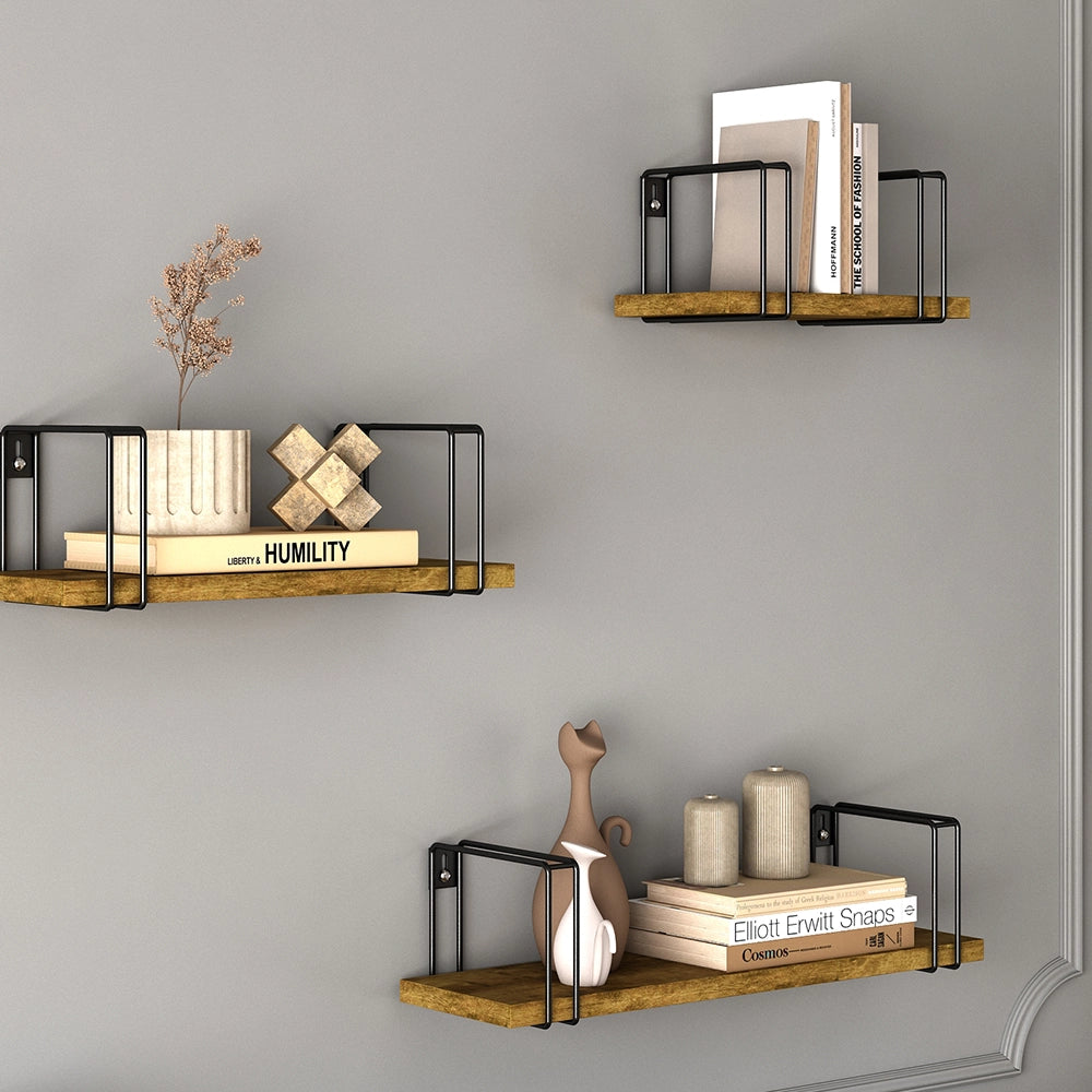 Vicco Scaffale a muro Legno antico 3 parti