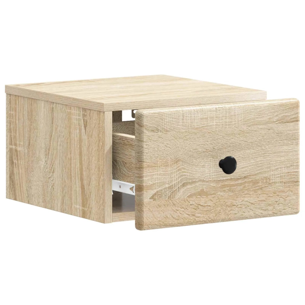 Set di 2 Comodini | Armadio da Notte | Mobiletto da notte a muro Rovere Sonoma 34,5 x 33 x 20 cm