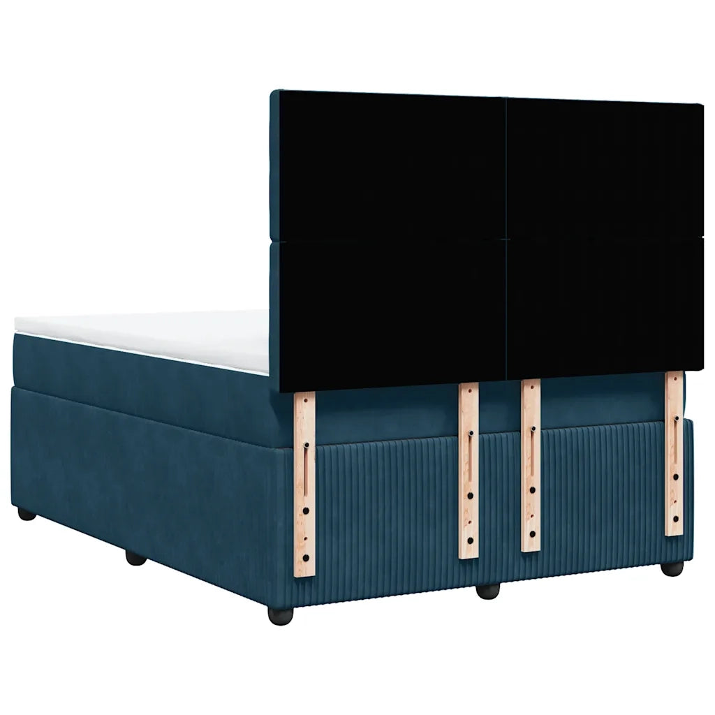 Giroletto a Molle con Materasso Blu 140x190 cm in Velluto 3294650