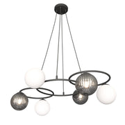 Lampada sospensione moderna grafite bianco sfere 6xE14 Libra