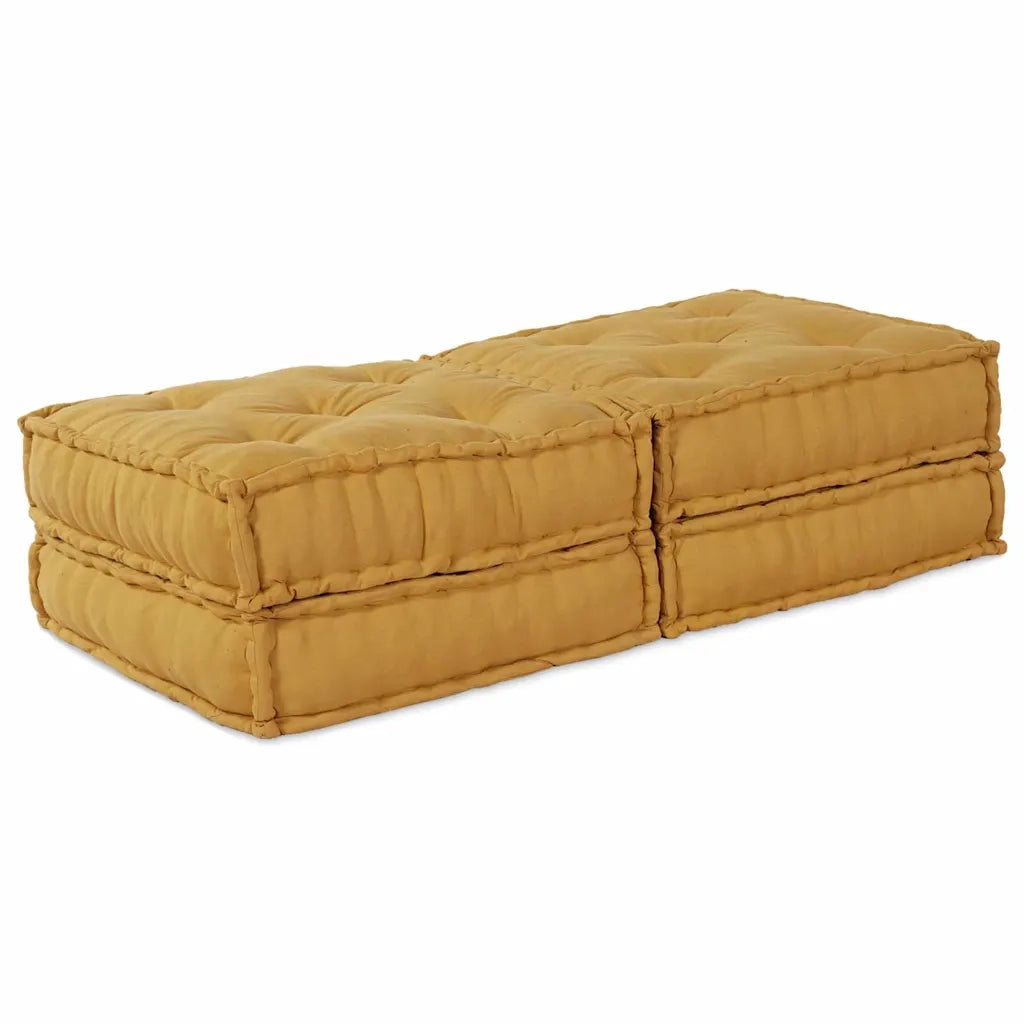 Unità di Divano Modulare 2 pcs Giallo 140 x 70 x 36 cm Tessuto 3315085