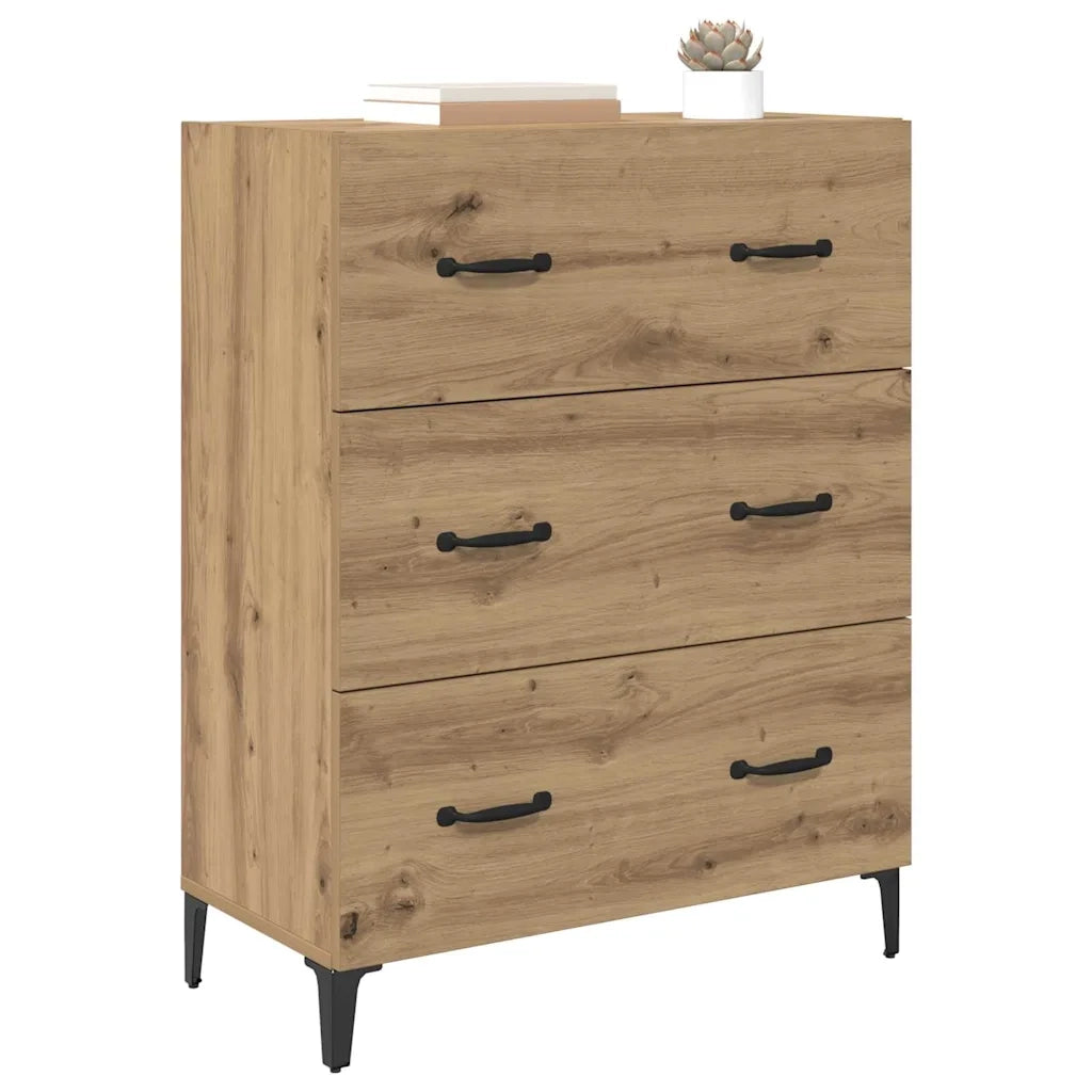 Credenza con Cassetto-Buffet-Armadio da cucina Rovere artigianale 69,5 x 34 x 90 cm 157283