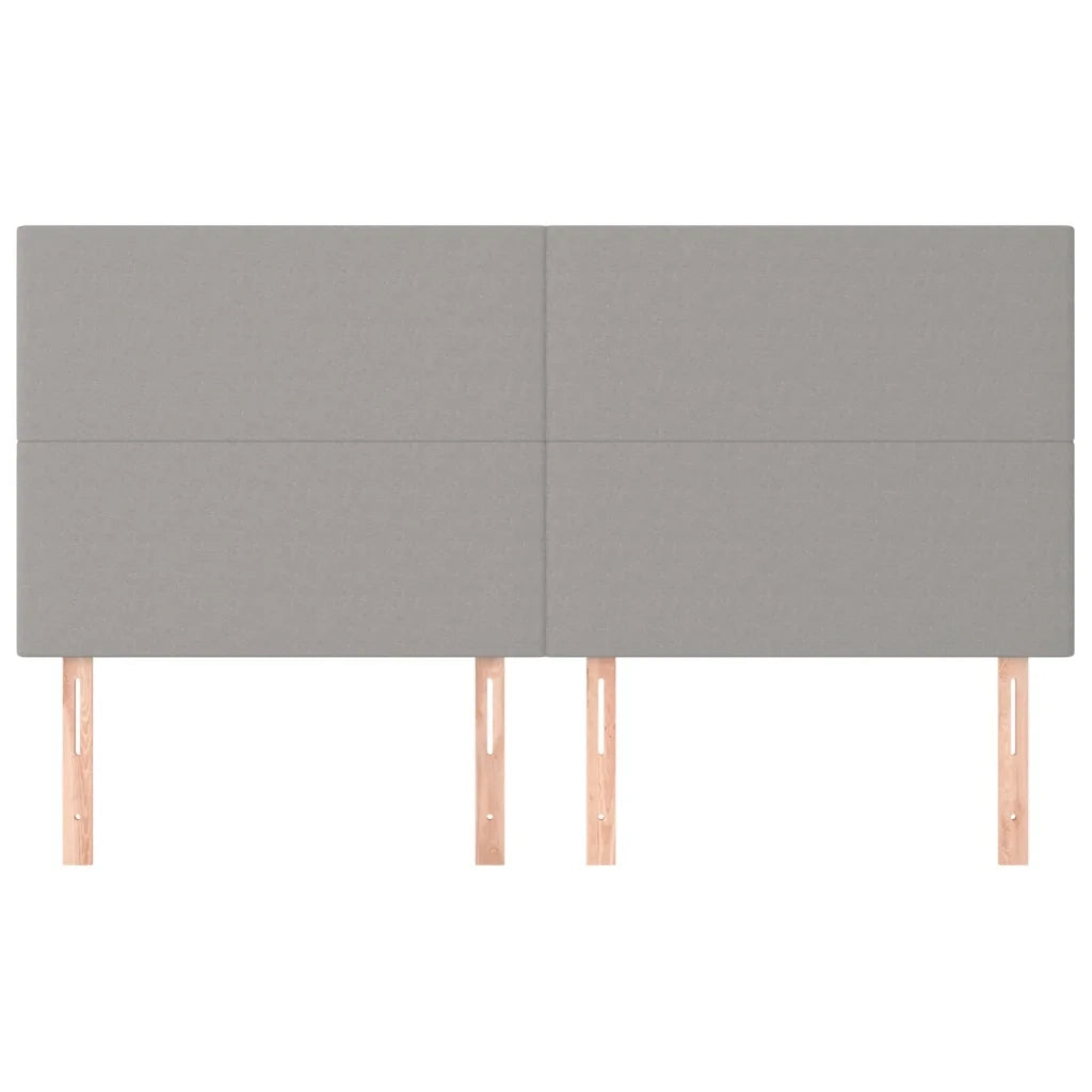 Testiera-Testata Decorativa Grigio Chiaro 180x5x118/128 cm Tessuto 399494