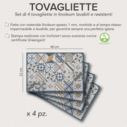 Piatti di protezione contro le macchie - Design elegante - Set da 4 - Vinile