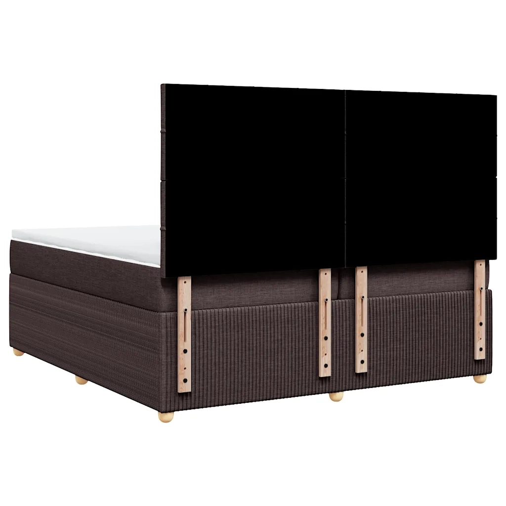 Giroletto a Molle con Materasso Marrone Scuro 200x200cm Tessuto 3294466
