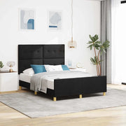 Struttura del letto con testiera Nero 140 x 200 cm Tessuto