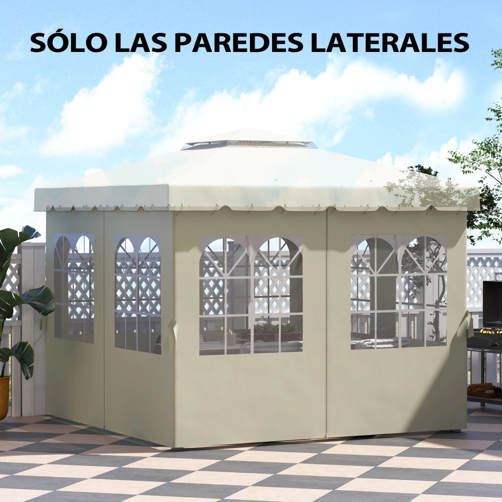 Pergola 3x3 m con Finestre e Tende Regolabili ¨C Minimal ¨C Beige