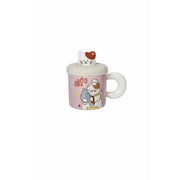 TAZZA L'ALLEGRA COMITIVA  NEW BONE CHINA C/TAPPO E CANNUCCIA SILICONE gatto