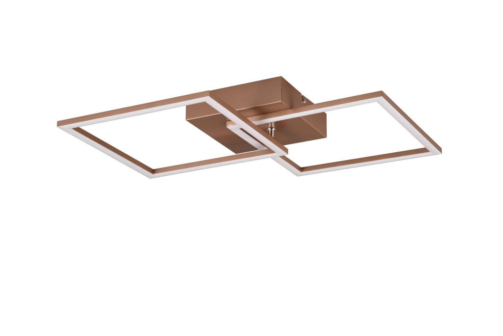 Plafoniera RL Trail quadrata marrone metallo LED 20W 3000K