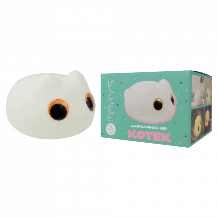 Lampada notte bimbi LED gatto bianca cordless Mary's