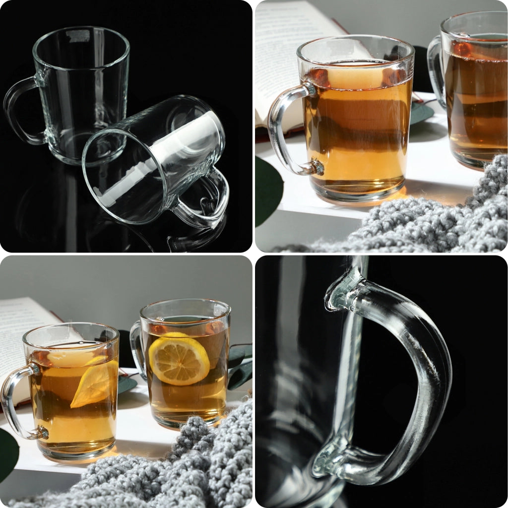 Set di 6 bicchieri da tè e caffè invernali KADAX da 410 ml con manici.