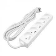 Ciabatta elettrica 5 prese 3m con terra bianca Ecolight