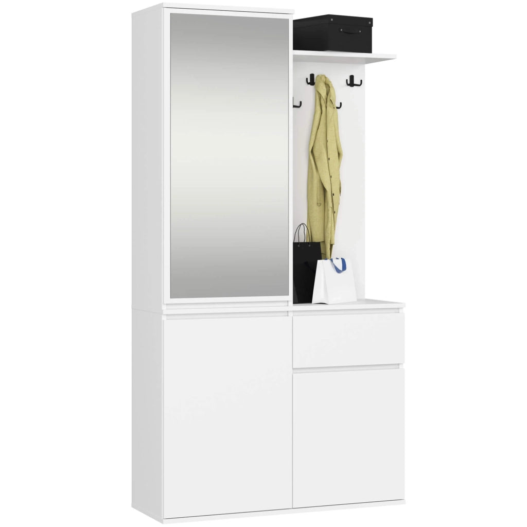 Scarpiera ingresso con appendiabiti ENTRO AKORD Bianco 95x183x35 cm