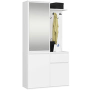 Scarpiera ingresso con appendiabiti ENTRO AKORD Bianco 95x183x35 cm