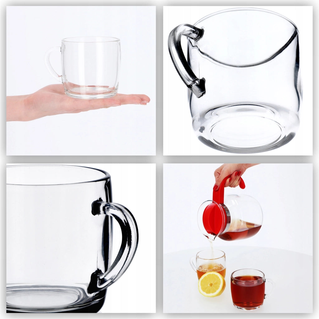 Set di 6 bicchieri da caffè e tè KADAX da 310 ml con manico.