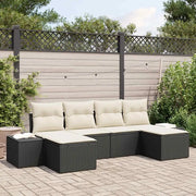 Set Divano da Giardino 4 pcs Nero e Crema polyrattan 3355836