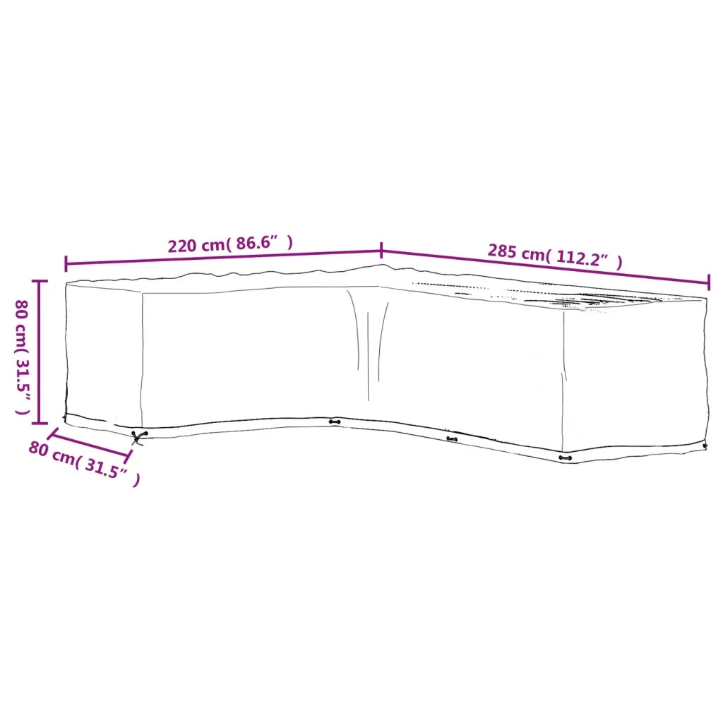 Copertura Mobili da Giardino | Telone per mobili da esterni a L 18 Occhielli 220x285x80 cm