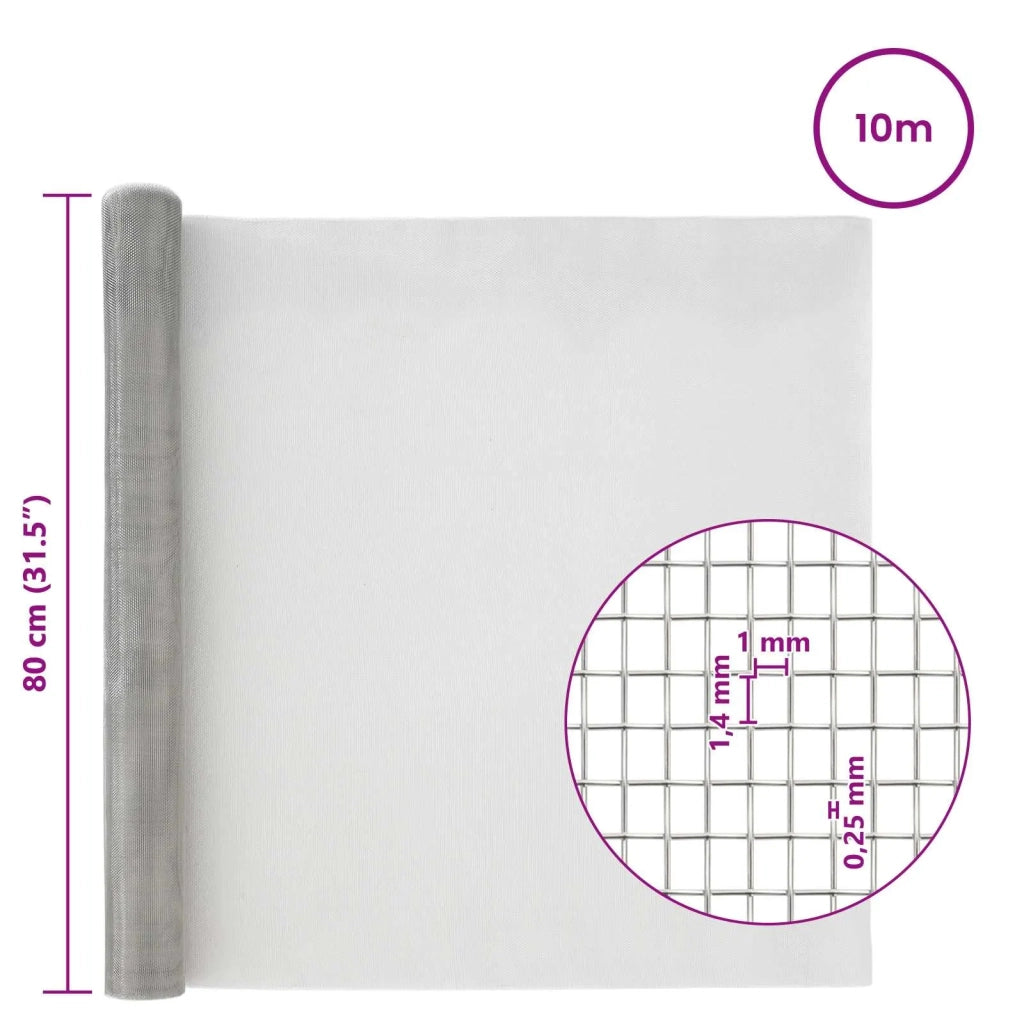 Rete per schermatura 80 x 1000 cm 18 Mesh Argento 42039618