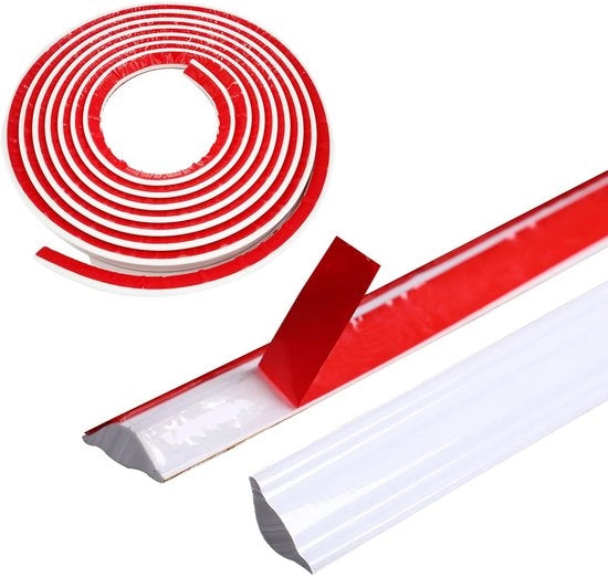 Liste per plafond flessibili - Listelli autoadesivi - TPE listelli decorativi - Listelli per transizione tra parete e plafondo - Listelli per plafond - Lunghezza 5 m - 12 mm x 9 mm