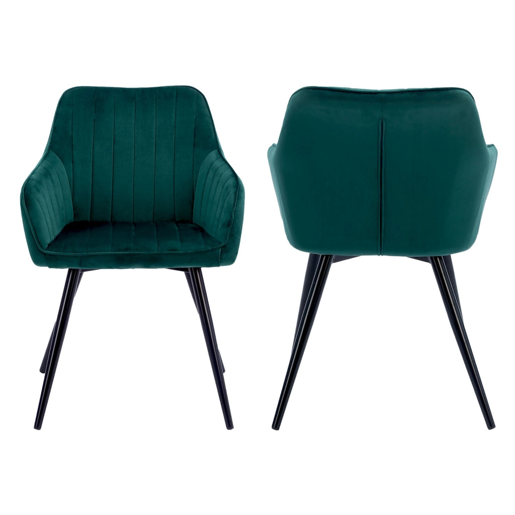 Sedia BERTILLE in velluto verde