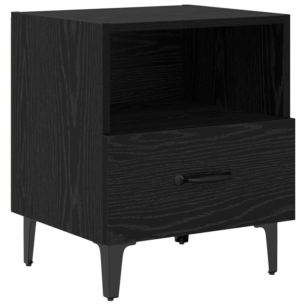 Set di 2 Comodini | Armadio da Notte | Mobiletto da notte Rovere nero 40 x 35 x 47,5 cm