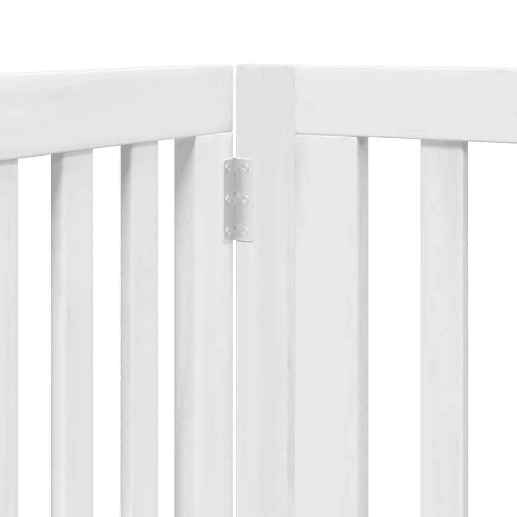 Cancello Cani Porta Pieghevole Bianco 6 Pannelli 480 cm Pioppo CFW9011135