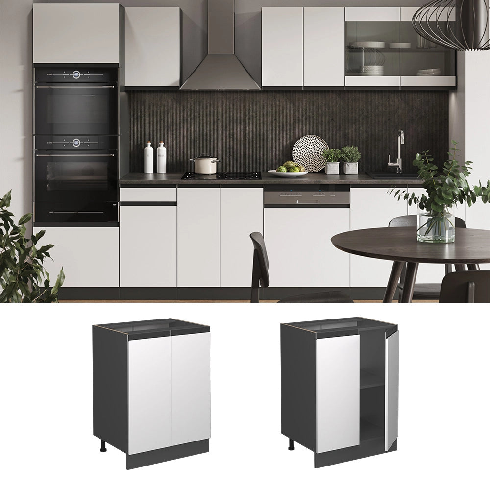 Vicco Mobiletto base cucina Bianco 60 cm , PL Rovere