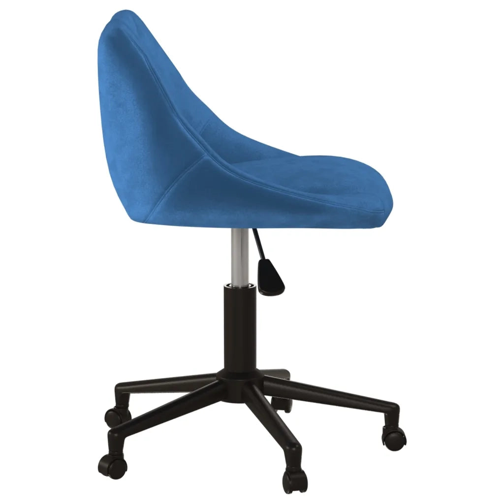 Sedia da Pranzo Girevole Blu in Velluto 3089036