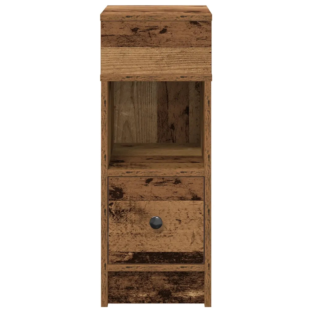 Comodino con Cassetto Legno Antico 25x31x66 cm