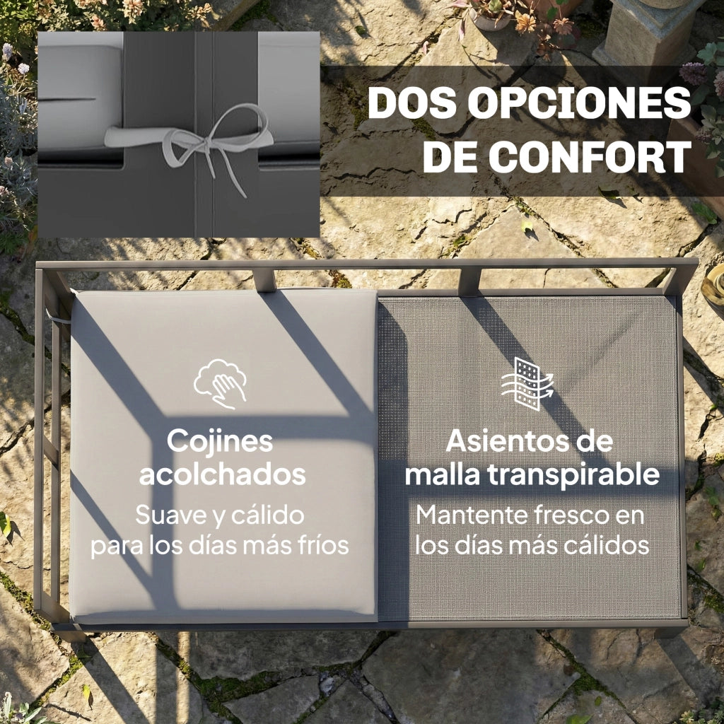 Set da giardino 2 divani 2 posti con cuscini e tavolino ¨C Minimal ¨C grigio