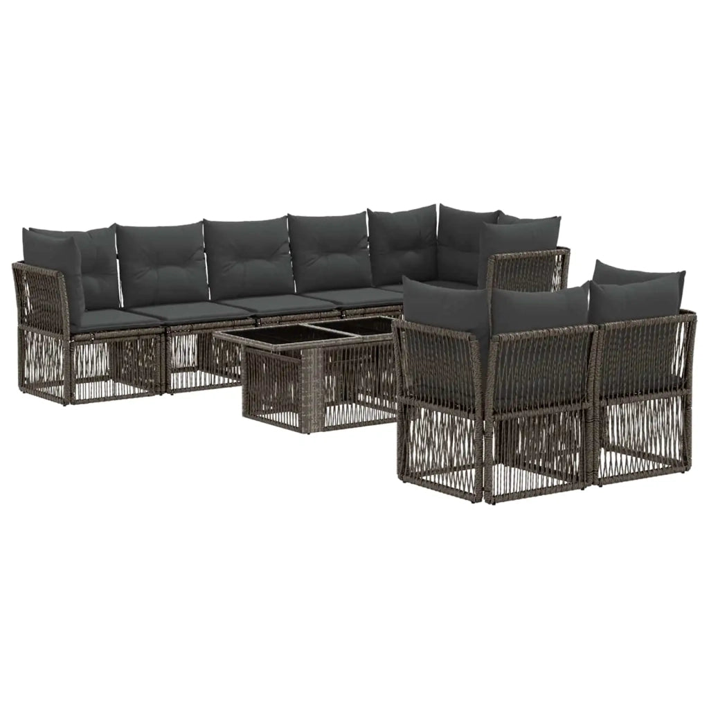 Set Divano da Giardino 8 pz Grigio polyrattan 3436499