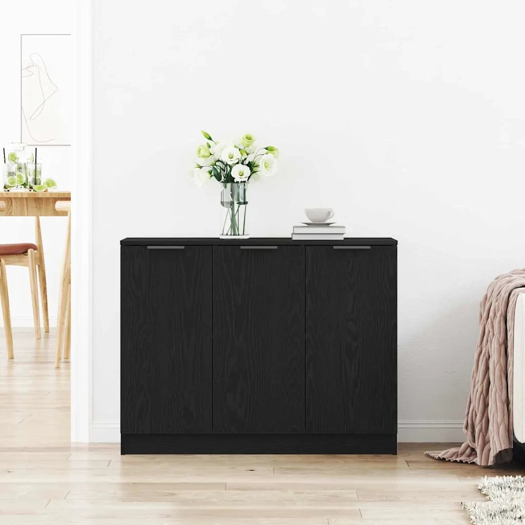 Credenza Rovere Nero 90,5 x 30 x 70 cm Legno multistrato 862740