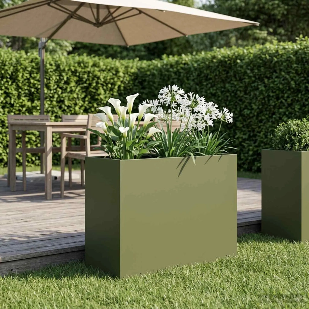 Vaso da giardino Verde Oliva 60 x 30 x 50 cm 8005574