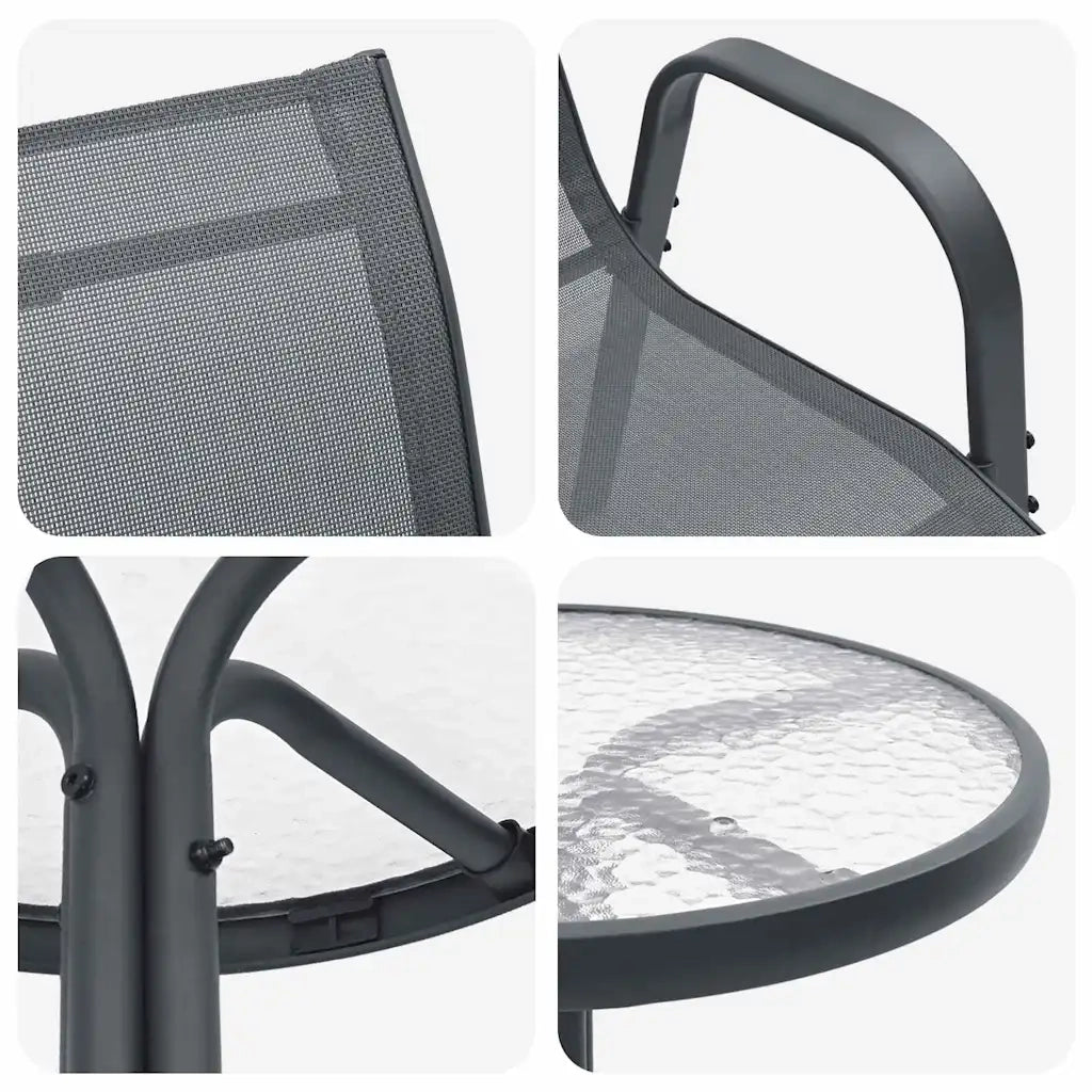 Set Bistro da Giardino 3 pcs Grigio Acciaio 42003979